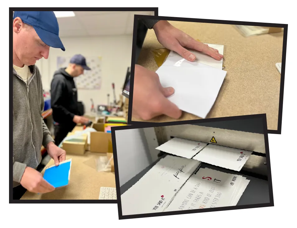 You Said It team printing and fulfilling greeting cards in Carlisle
