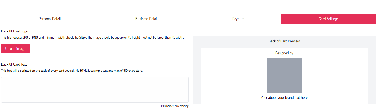 Open Profile and Card Settings.