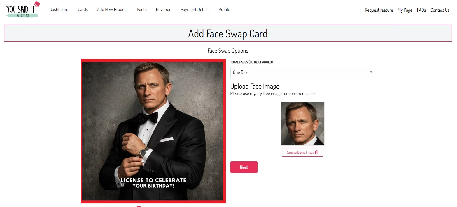 Upload one or two face images.