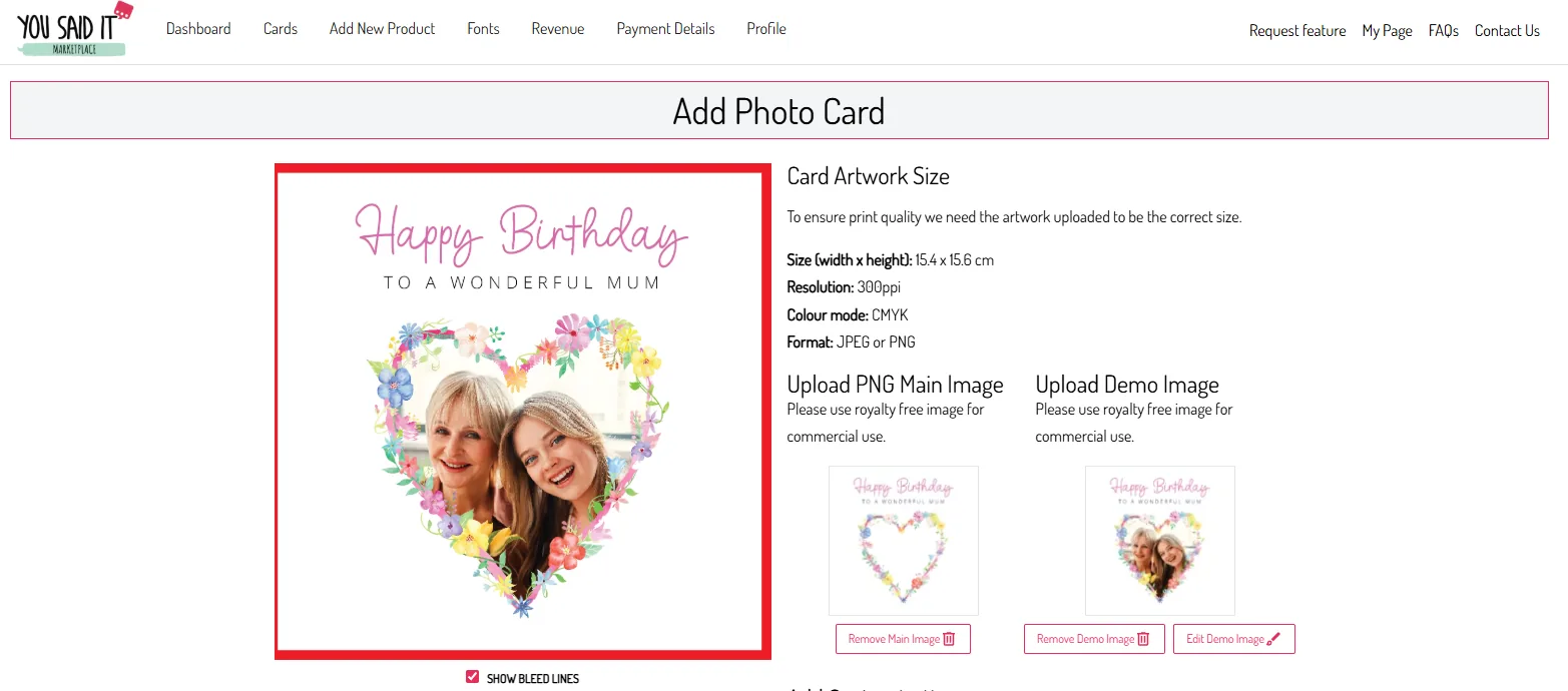 Complete the card details before submitting.