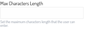 Set the maximum characters and typography options.